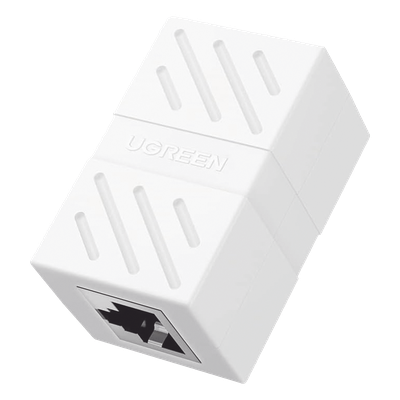 Acoplador Ethernet / 10 Gbps / Cat7/Cat6A/Cat6/Cat5e / PoE / Ignífugo ABS / Blanco