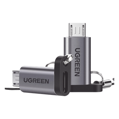 Adaptador USB-C a Micro USB / Carga Rápida FCP/QC2.0 / Transferencia 480 Mbps / Cable Integrado / Conector Aluminio