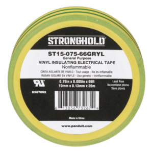 Cinta Eléctrica de Aislamiento / PVC 0.13 mm (5 mil) / 19.05 mm x 20.12 m (66 ft) / Adhesivo a Presión / Amarillo/Verde Cinta Eléctrica de Aislamiento / PVC 0.13 mm (5 mil) / 19.05 mm x 20.12 m (66 ft) / Adhesivo a Presión / Amarillo/Verde