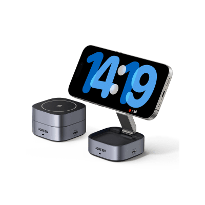 Cargador Inalámbrico 2 en 1 / 25W Total / Carga Simultánea iPhone y Smartwatch / USB-C 20W + USB 5W / Compatible MagSafe