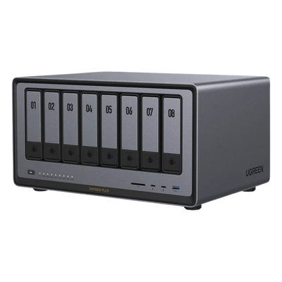 NAS Profesional / 8 Bahías SATA + 2 M.2 NVMe / Intel Core i5-1235U 10 Núcleos / 2 Puertos 10GbE / Thunderbolt 4 40 Gbps / HDMI 8K / DDR5 64 GB / PCIe 4.0 x4