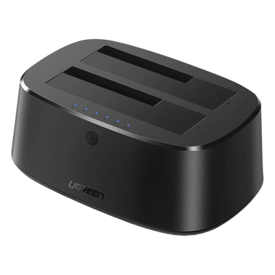 Estación de Acoplamiento Doble Bahía / USB 3.0 / SATA III / Clonación Offline / 12 TB / UASP / 12V 3A