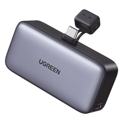 Power Bank / 5000 mAh / USB-C Integrado / 22.5W PD / Pantalla LED / Soporte Integrado