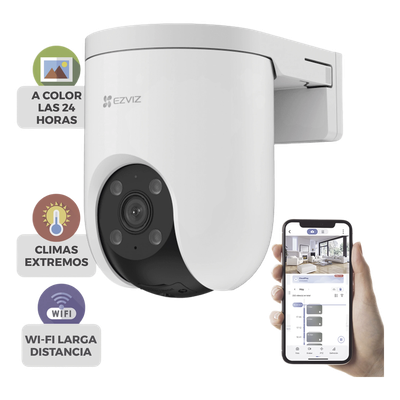 Cámara PT IP / 3 Megapixel (2K) / Visión Nocturna Color / Audio Bidireccional / Defensa Activa / IP65 / Wi-Fi y Ethernet RJ45