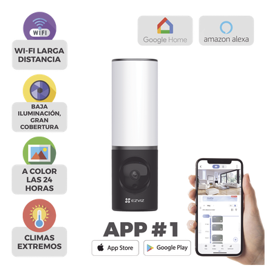 Cámara IP Bala / 4 Megapixel / Wi-Fi 2.4 GHz / Luz Blanca 700 lúmenes / IR 10 m (32.8 ft) / Audio Bidireccional / IP67