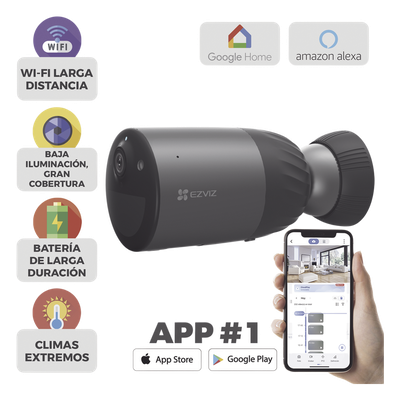 Cámara IP Inalámbrica / 2 Megapixel / Batería Recargable 7800 mAh / Visión Nocturna Color 10 m (32.8 ft) / Wi-Fi 2.4 GHz / IP66 / Audio Bidireccional / Sirena Integrada