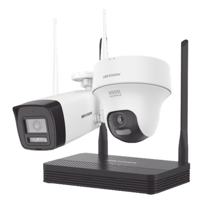 Kit de Videovigilancia IP Inalámbrico / 4 Megapixel / NVS 4 Canales / 2 Cámaras Wi-Fi / Dual Light / Audio Bidireccional / Micro SD 512 GB