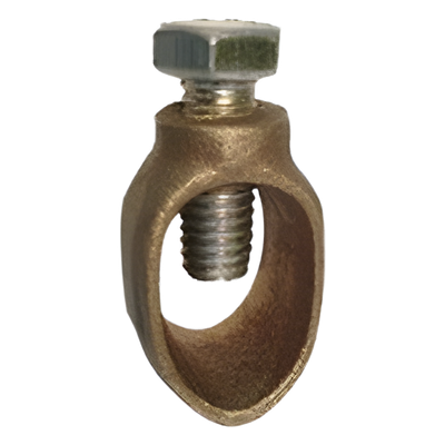 Conector de Tierra Física / Varilla hasta 3/4" / Cable 1/0 AWG / Bronce / Baja Resistencia Eléctrica / Jaula de Faraday