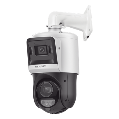 Domo PTZ IP TandemVu / 4 Megapixel + 4 Megapixel / Zoom Óptico 15X / IR 100 m (328.1 ft) + Luz Blanca 30 m (98.4 ft) / Audio Bidireccional / IP67 / PoE+