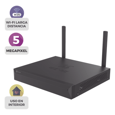 NVR Inalámbrico IP / 8 Canales / 5 Megapixel (3K) / Wi-Fi 100 m (328 ft) / HDMI y VGA / H.265 / 8 TB