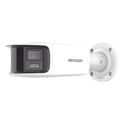 Cámara Bala IP Panorámica / 8 Megapixel (4K) / Dual Lente 4 mm / 180° / ColorVu 24/7 / Luz Blanca 40 m (131.2 ft) / WDR 130 dB / IP67 / PoE