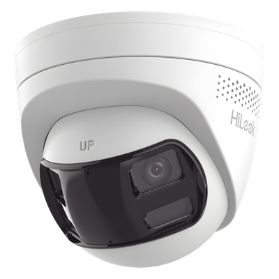 Cámara Turret IP / 8 Megapixel / Panorámica 180° / Dual Light 30 m (98.4 ft) / PoE / Audio Bidireccional / IP67
