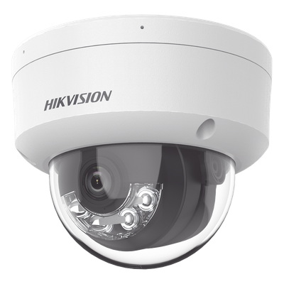 Cámara Domo IP / 2 Megapixel / Dual Light 30 m (98.4 ft) / Lente 2.8 mm / 103° FOV / IK08 / IP67 / PoE