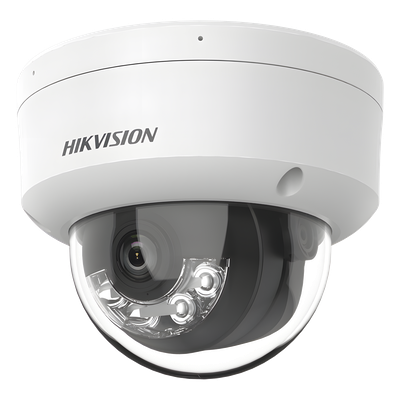 Cámara Domo IP / 6 Megapixel / Dual Light 30 m (98.4 ft) IR + 20 m (65.6 ft) Luz Blanca / Lente 2.8 mm / 105° / AcuSense Lite / IP67 / PoE