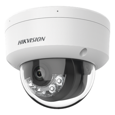 Cámara Domo IP / 4 Megapixel / Dual Light 30 m (98.4 ft) / Lente 2.8 mm / 109° FOV / IK08 / IP67 / PoE