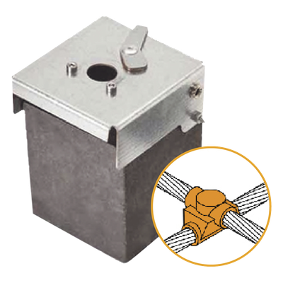 Molde de Grafito Horizontal Unión en Cruz / Cable 4/0 AWG (120 mm²) / 50 Soldaduras / Acero Electrogalvanizado / Normativa UNE 21186
