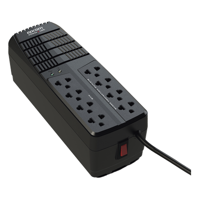 Regulador de Voltaje / 1000 VA / 500 W / 8 Contactos / AVR ±10% / Supresor de Picos 90 J / Protección RJ11 / Rango 95-148 V
