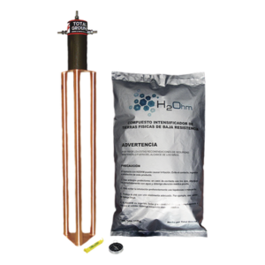 Electrodo de Puesta a Tierra / 45 Amp / Filtro LCR / Resistencia < 2 Ohm / Cobre Electrolítico / Compuesto H2Ohm / 20 Años Sin Mantenimiento Electrodo de Puesta a Tierra / 45 Amp / Filtro LCR / Resistencia < 2 Ohm / Cobre Electrolítico / Compuesto H2Ohm / 20 Años Sin Mantenimiento