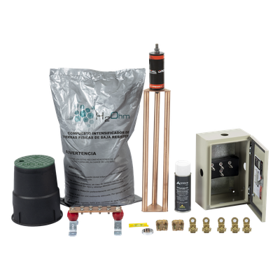Kit de Puesta a Tierra / Electrodo Magnetoactivo 50 x 11.5 cm / Capacidad 45 A / Resistencia < 2 Ω / NEMA 4 / Sin Mantenimiento 20 Años