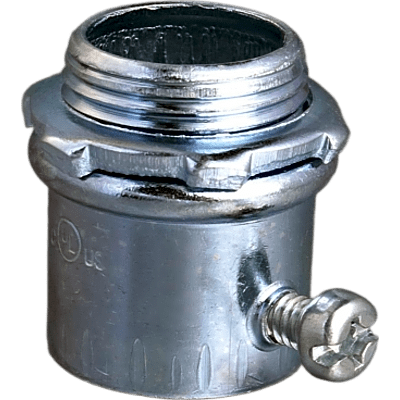 Conector EMT / 1" (25.4 mm) / Pared Delgada / Tornillo Americano / Acero Galvanizado / UL Listed