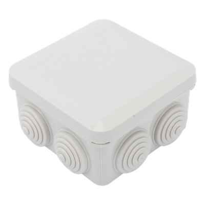 Caja de Derivación Estanca / 7 Glándulas de Goma / IP55 / 89 x 89 x 50 mm / -40 a 120°C / Protección EMI