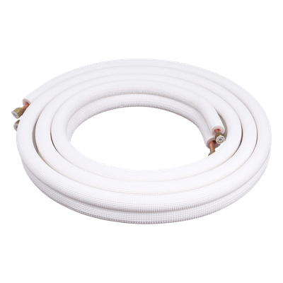 Kit de Tubería para Minisplit / 1 Tonelada / Líneas 1/4" y 3/8" / Longitud 4 m (13.1 ft) / Aluminio / Acabado Mate Blanco