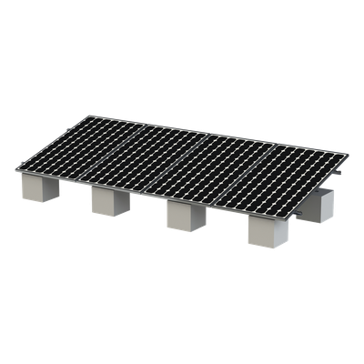 Kit de Montaje Fotovoltaico / 4 Módulos 30-35 mm / Riel No.8 / Viento 136 km/h (84.5 mph) / Inclinación 20° a 45° / Longitud 5400 mm (17.7 ft)