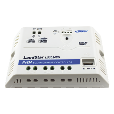 Controlador de Carga Solar PWM / 12/24 V Auto / 20 A / USB 5V 1.2A / 120.3x67x21.8 mm (4.7x2.6x0.9 in)
