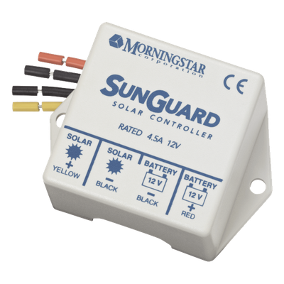 Controlador de Carga Solar PWM / 4.5 A / 12 VCC / Compensación de Temperatura -28 mV/°C / 100% Estado Sólido / Rango Térmico -40°C a +85°C / 1.64 pies x 1.64 pies x 0.82 pies