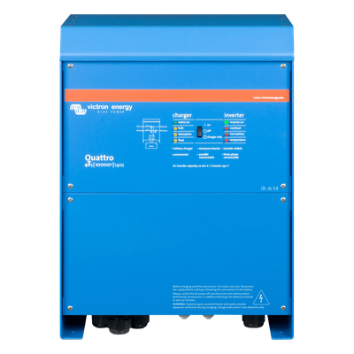 Inversor Cargador de Onda Pura / Entrada 48 Vcc / Salida 8000 W 230 Vca 60 Hz / Conmutación 20 ms / PowerAssist Híbrida / Dos Entradas CA / 10 kVA