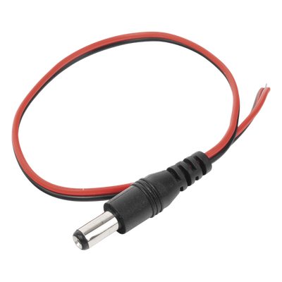 Cable Pigtail DC / Conector Macho 5.5 x 2.1 mm / Calibre 22AWG / 28.5 cm / Polarizado / 12 VCC