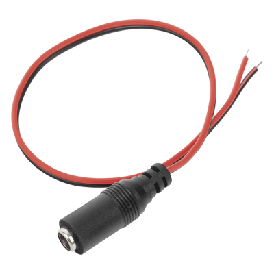 Cable de Alimentación DC / Conector Hembra 5.5 mm/2.1 mm / Puntas Libres / 28.5 cm / Polaridad Codificada / 12 VCC