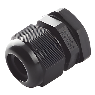 Conector Tipo Glándula / Cable 6-12 mm / Rosca 20.2 mm (51/64') / Plástico Negro / Uso Industrial
