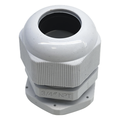 Conector Tipo Glándula / Rosca NPT 3/4" / Rango de Cable 10-16 mm / Plástico Industrial / IP para Ambientes Exigentes