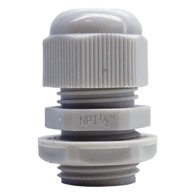 Conector Tipo Glándula / Rosca NPT 1/2" / Rango Cable 6-11 mm / Plástico Industrial / IP Aplicable