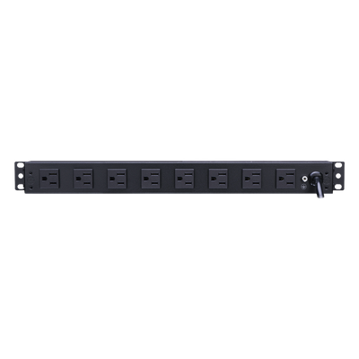 PDU Básico Rack / 8 Salidas NEMA 5-15R Traseras / 15 Amp / 120 Vca / 1UR / Cable 4.5 m (14.8 ft)