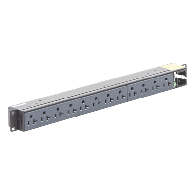 PDU Básico para Rack / 12 Contactos NEMA 5-20R / Entrada NEMA 5-15P / 15A / 120 Vca / Montaje Horizontal 1U / 19 in