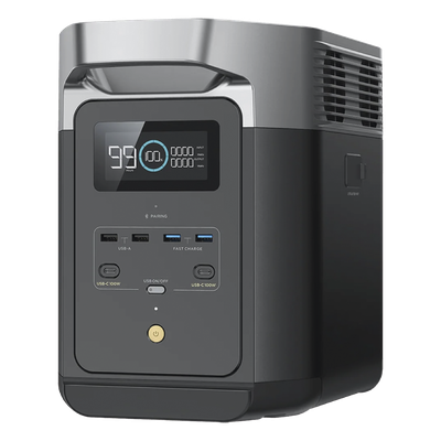 Estación de Energía Portátil / 2048 Wh / 6 Salidas CA 2400 W (Max. 3400 W) / 2 USB-C 100 W / Carga Rápida X-Stream 1800 W / Wi-Fi y Bluetooth / Expansible hasta 6 kWh
