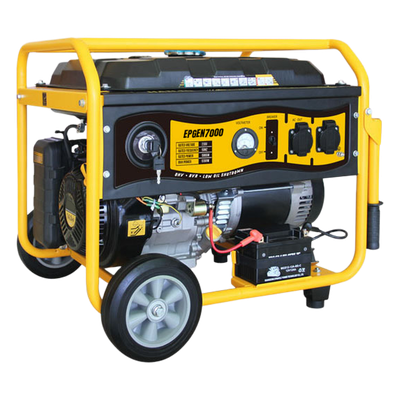 Generador a Gasolina / 6.5 kW Nominal / 7 kW Máxima / Salida Bifásica 110/220V / 12 Horas Continuas / Arranque Electrónico / 97 dB(A)