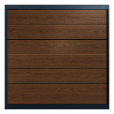 Puerta de Garage / Línea Central / Imitación Madera Oscura / 16x8 pies (4.9x2.4 m) / Aislada / Estilo Americano