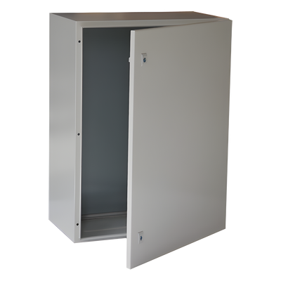 Gabinete de Acero IP66 / 400 x 600 x 250 mm / IK10 / Placa Trasera Metálica 2 mm / Cerradura con Llave / Tapa Inferior Atornillable