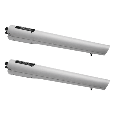Kit Operadores para Puerta Abatible / Hoja 2.7 m (8.9 ft) / Carga 300 Kg / 20 Ciclos/Hora / 24 VCC / 145 daN / Respaldo de Baterías