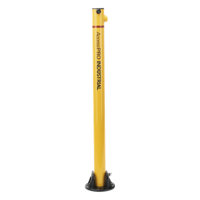 Bolardo Retráctil / Acero de Alta Resistencia / 60 x 900 mm / Llave de Seguridad / Bandas Reflejantes / Uso Exterior