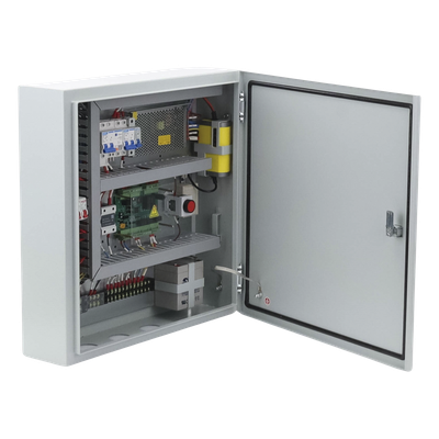 Controlador de Bolardos Hidráulicos / 220 VAC / 4 Bolardos Simultáneos / Activación por Contacto Seco / Entrada de Seguridad Antiobstáculos