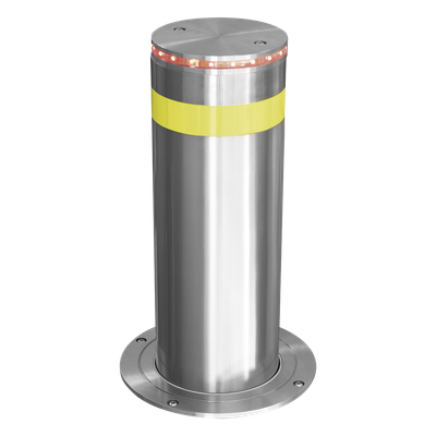 Bolardo Hidráulico Antiembestida / 220 mm × 600 mm (0.72 ft × 1.97 ft) / Acero Inoxidable 304 / 200,000 J / Ciclo 4 s / 100 Ciclos/h